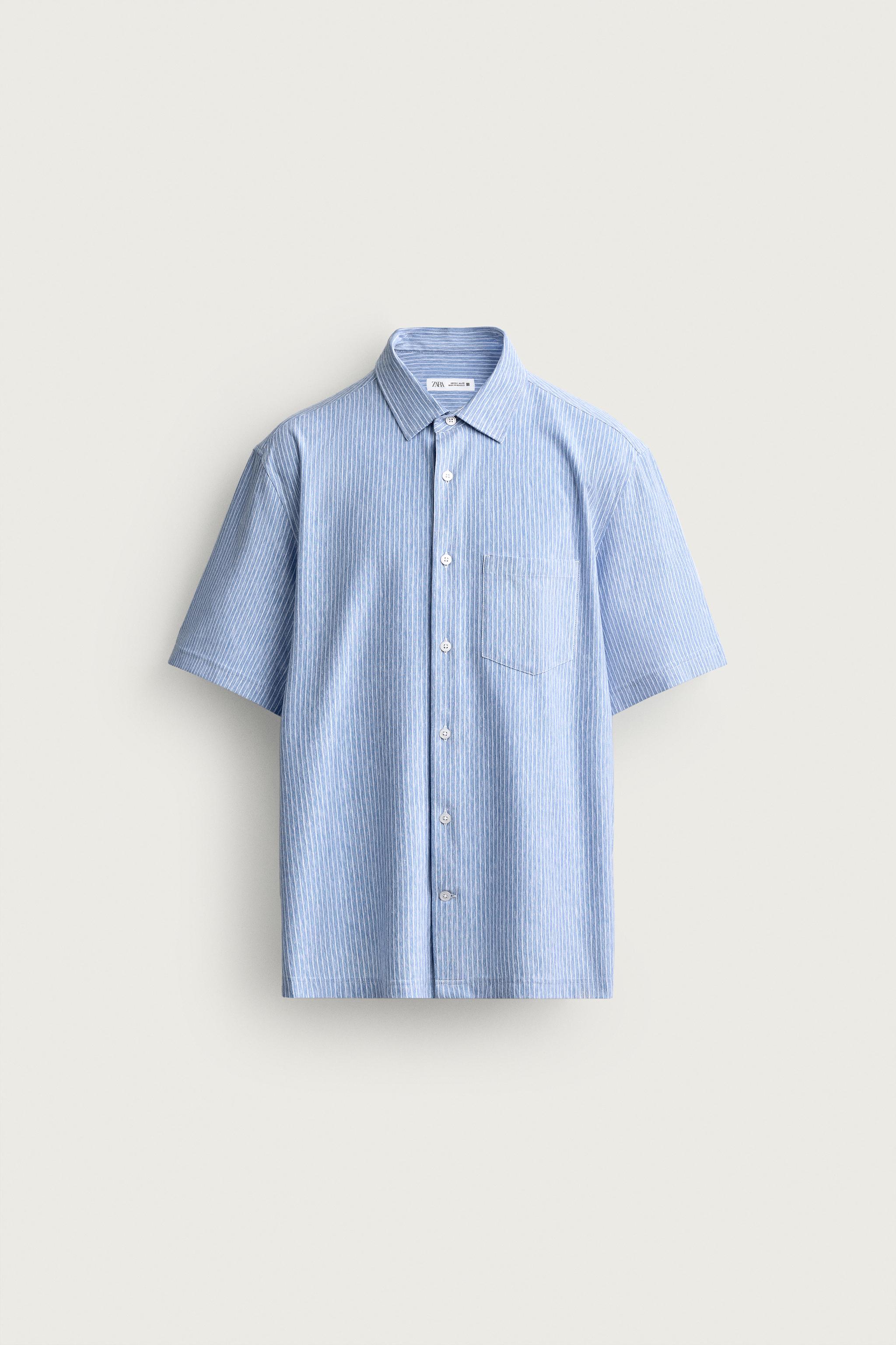 COMFORT REGULAR FIT SHIRT — White / Navy