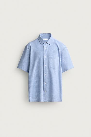 Zara COMFORT REGULAR FIT SHIRT - White / Navy