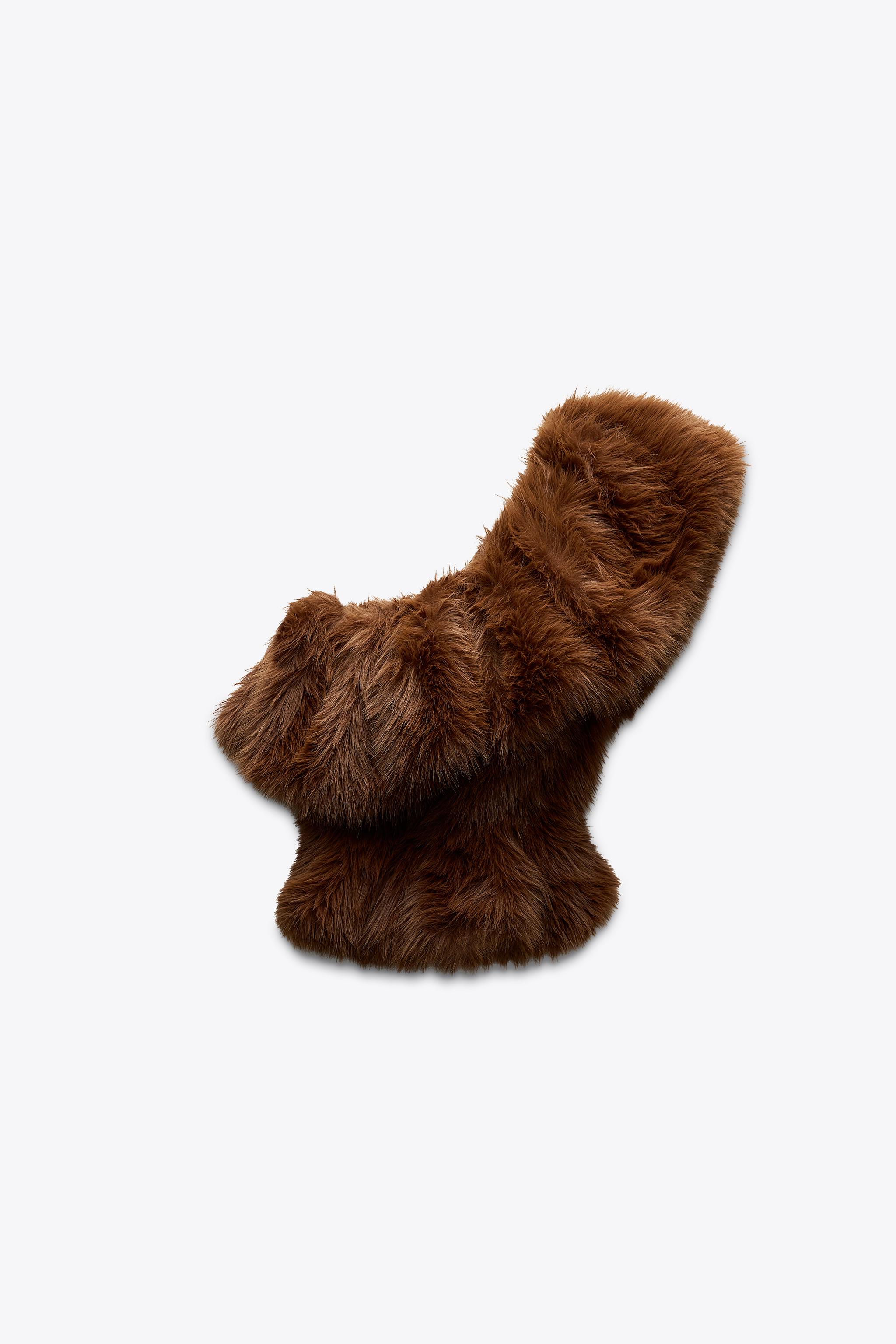 FAUX FUR ASYMMETRICAL TOP LIMITED EDITION - Brandy | ZARA
