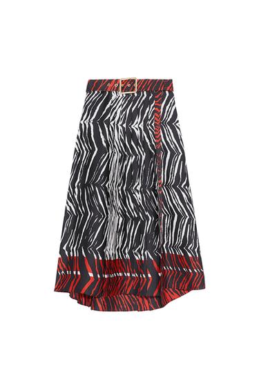 ANIMAL PRINT PLEATED SKIRT