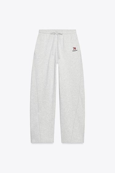 PLUSH TROUSERS WITH SLOGAN - Grey marl by Zara - Image 4