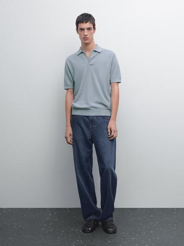 Zara Knit V-neck polo shirt - 477