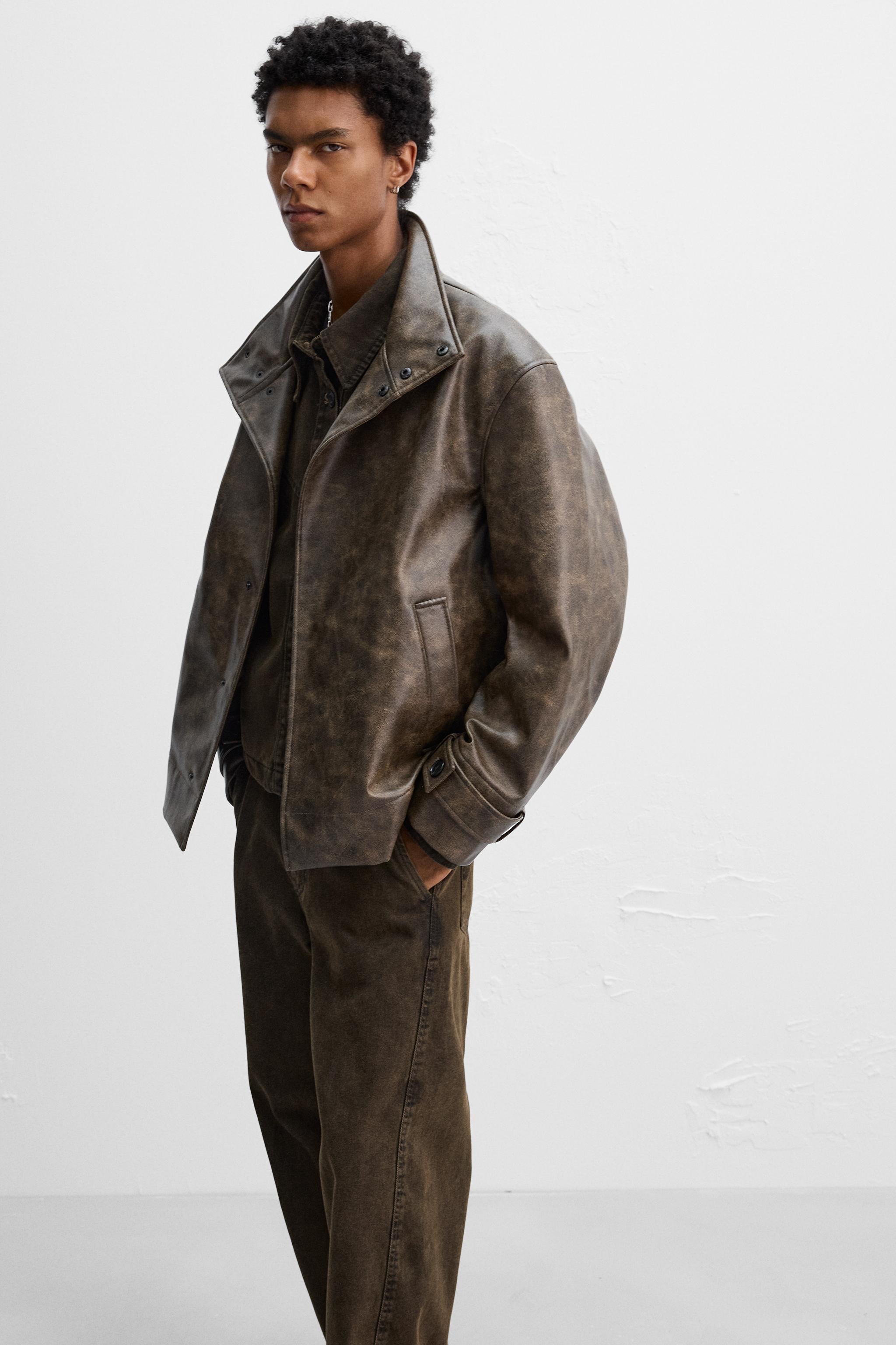 LIMITED EDITION FAUX LEATHER JACKET - Brown | ZARA United States