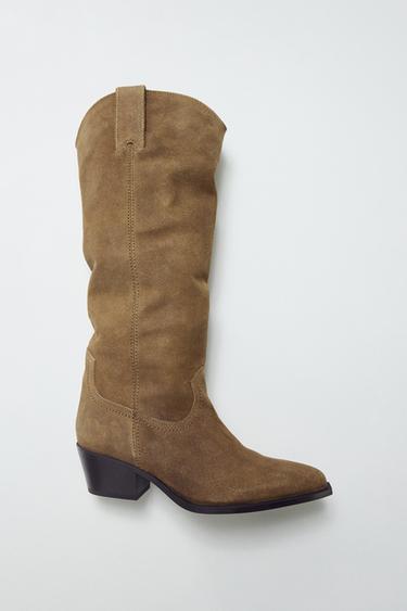 BOTA ALTA SERRAJE - Marrón Arena de Zara