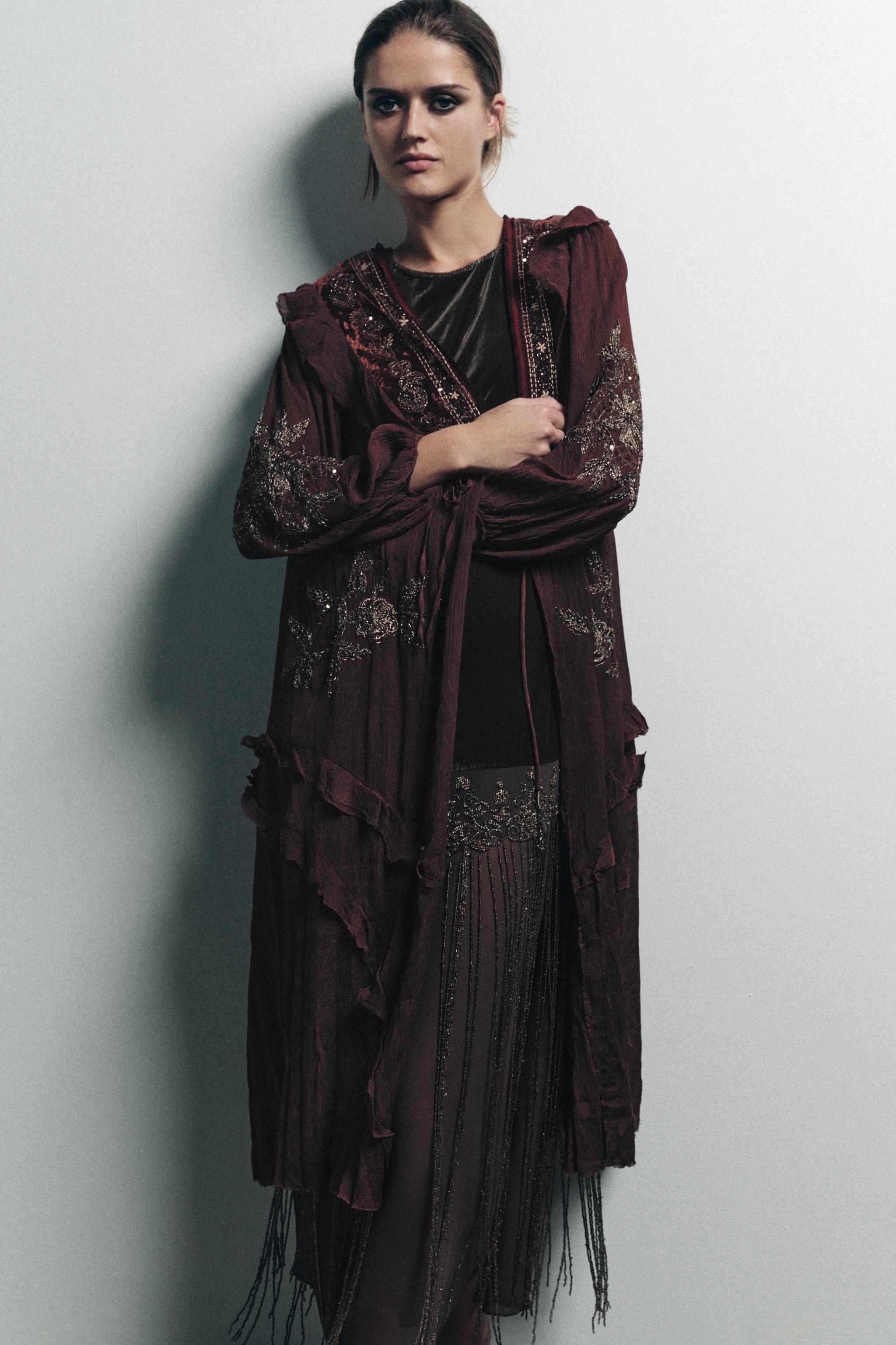 COMBINATION SEQUIN GEORGETTE TOP