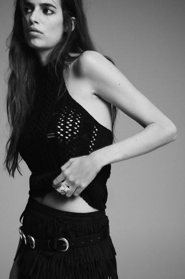 TOP DE MALHA HALTER - Preto da Zara