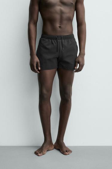SHORT STRUCTURED SWIMMING TRUNKS - Black by Zara - Image 2