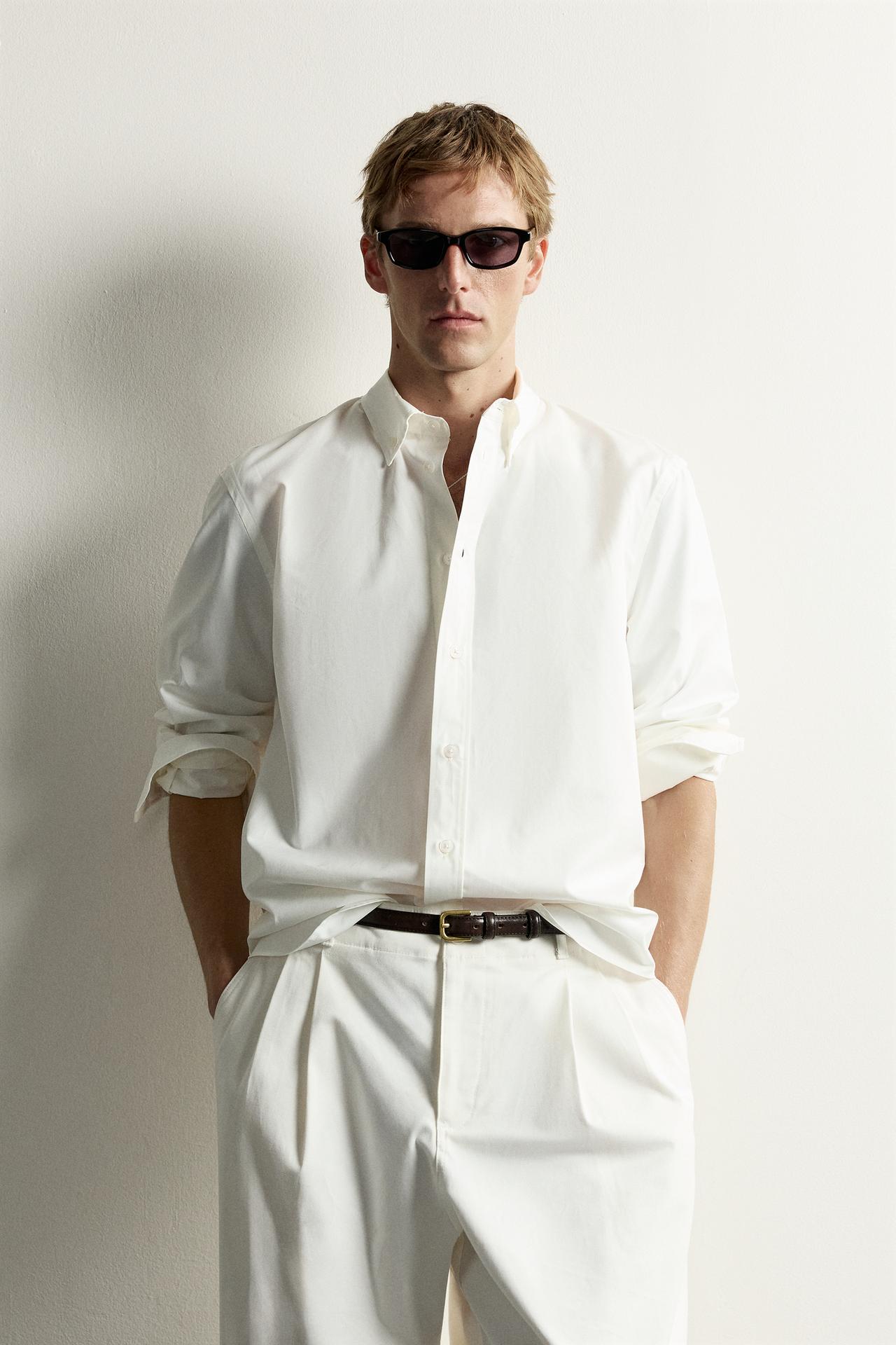 COTTON-LYOCELL REGULAR FIT SHIRT — White