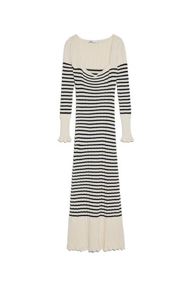 STRIPED KNIT DRESS