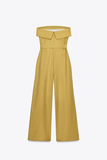 COMBINAISON LONGUE BUSTIER - Moutarde de Zara - Image 3