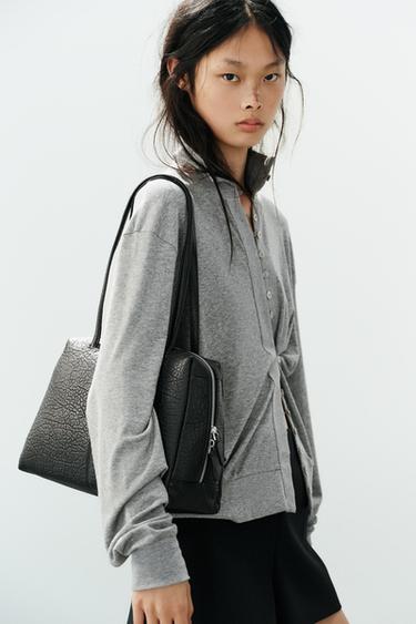 LEATHER SHOULDER BAG — Black 2