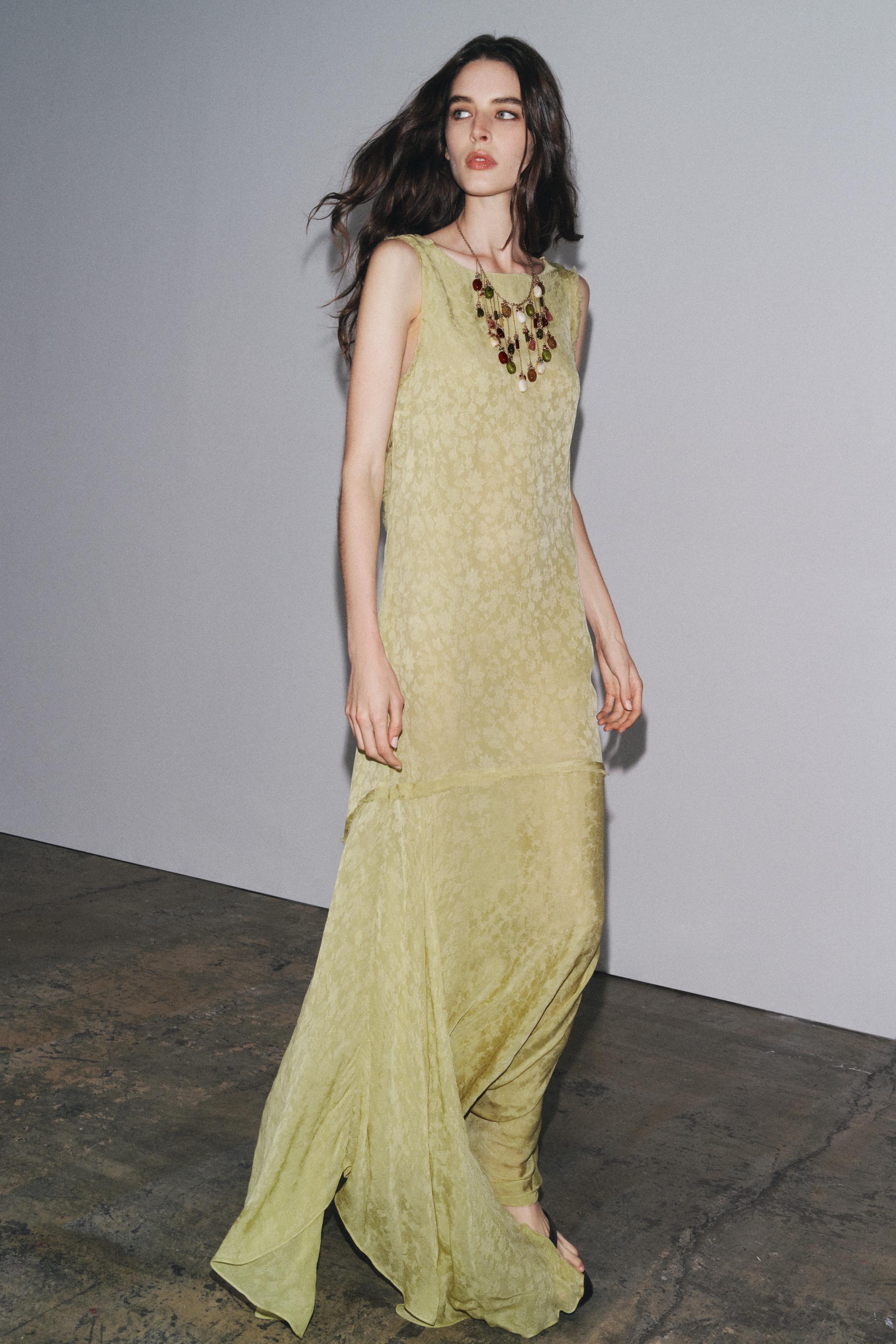 Vestido Vestito Lungo Verde Zara Vestito Lungo Zara VESTITO LUNGO