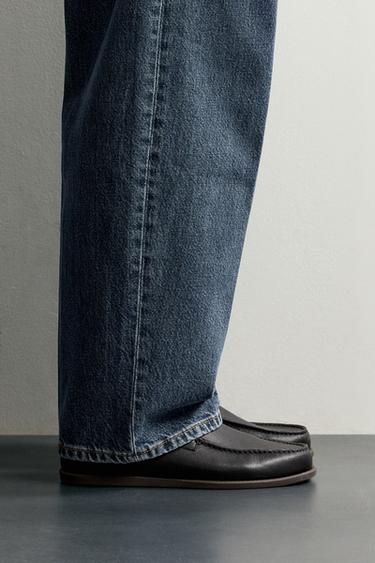 LEATHER LOAFERS - Chocolate by Zara - Image 0