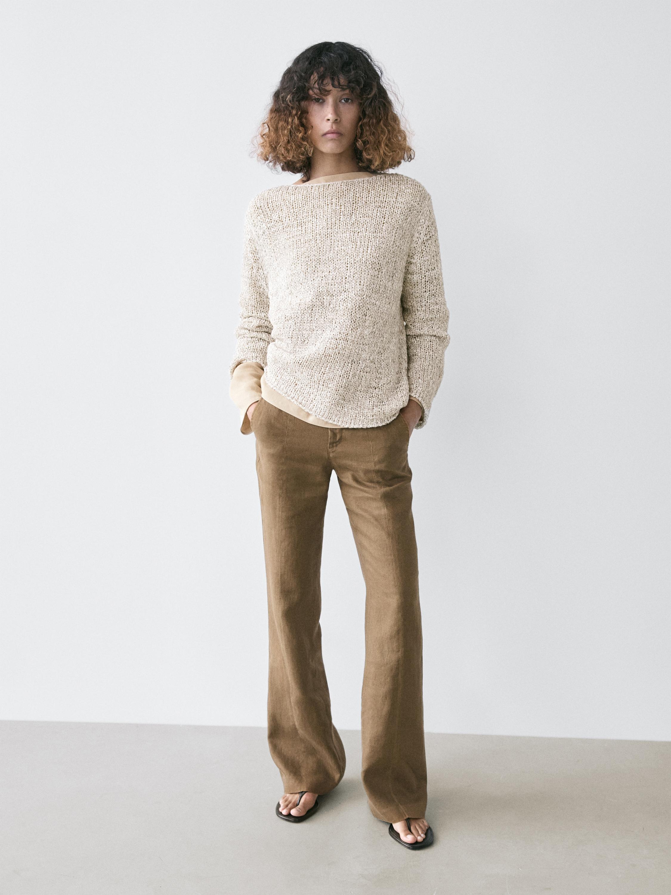 Pull en maille col bateau