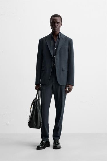 TEXTURED SUIT BLAZER - Blue / Indigo by Zara