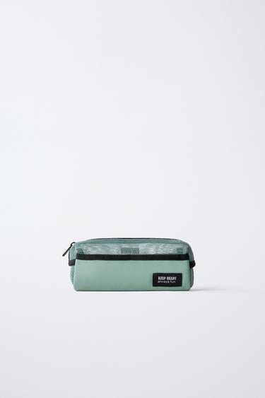 SCHOOL MESH PENCIL CASE - Green by Zara
