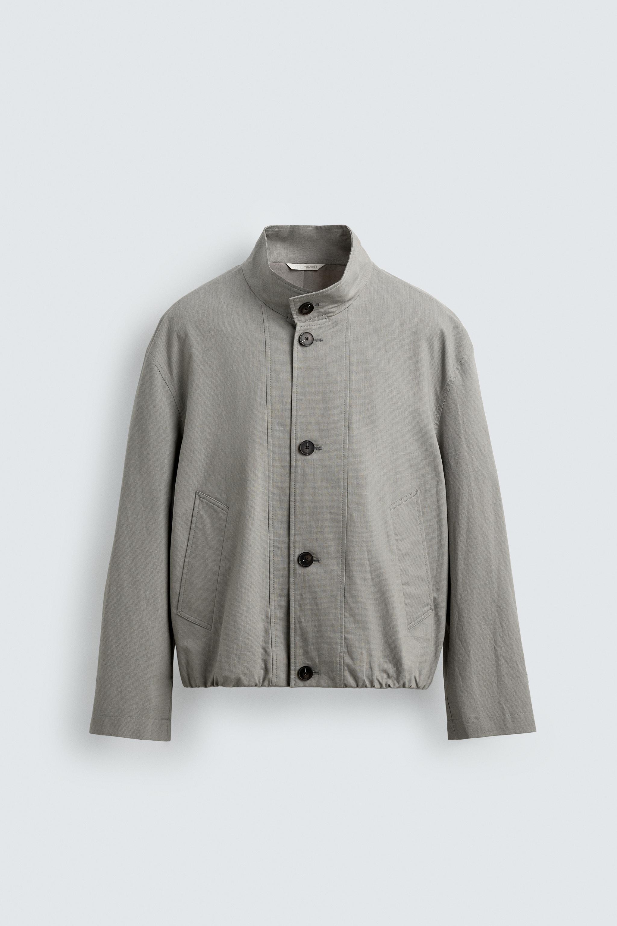 BLOUSON COUPE DÉCONTRACTÉE À CARREAUX TEXTURÉS
