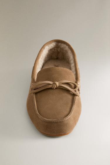 WARM LEATHER MOCCASINS - Brown by Zara - Image 4
