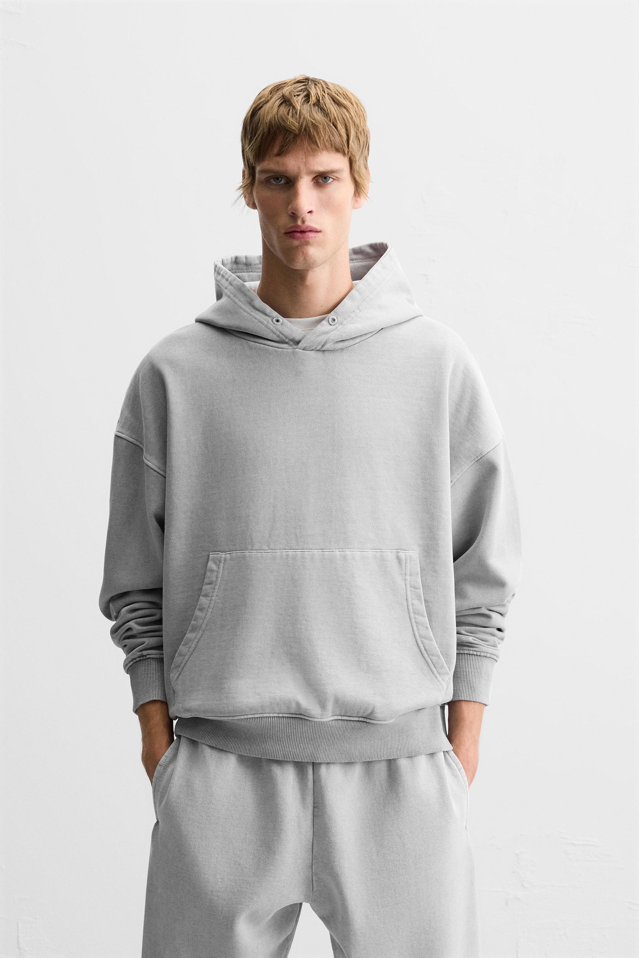 Basic grey hoodie zara best sale