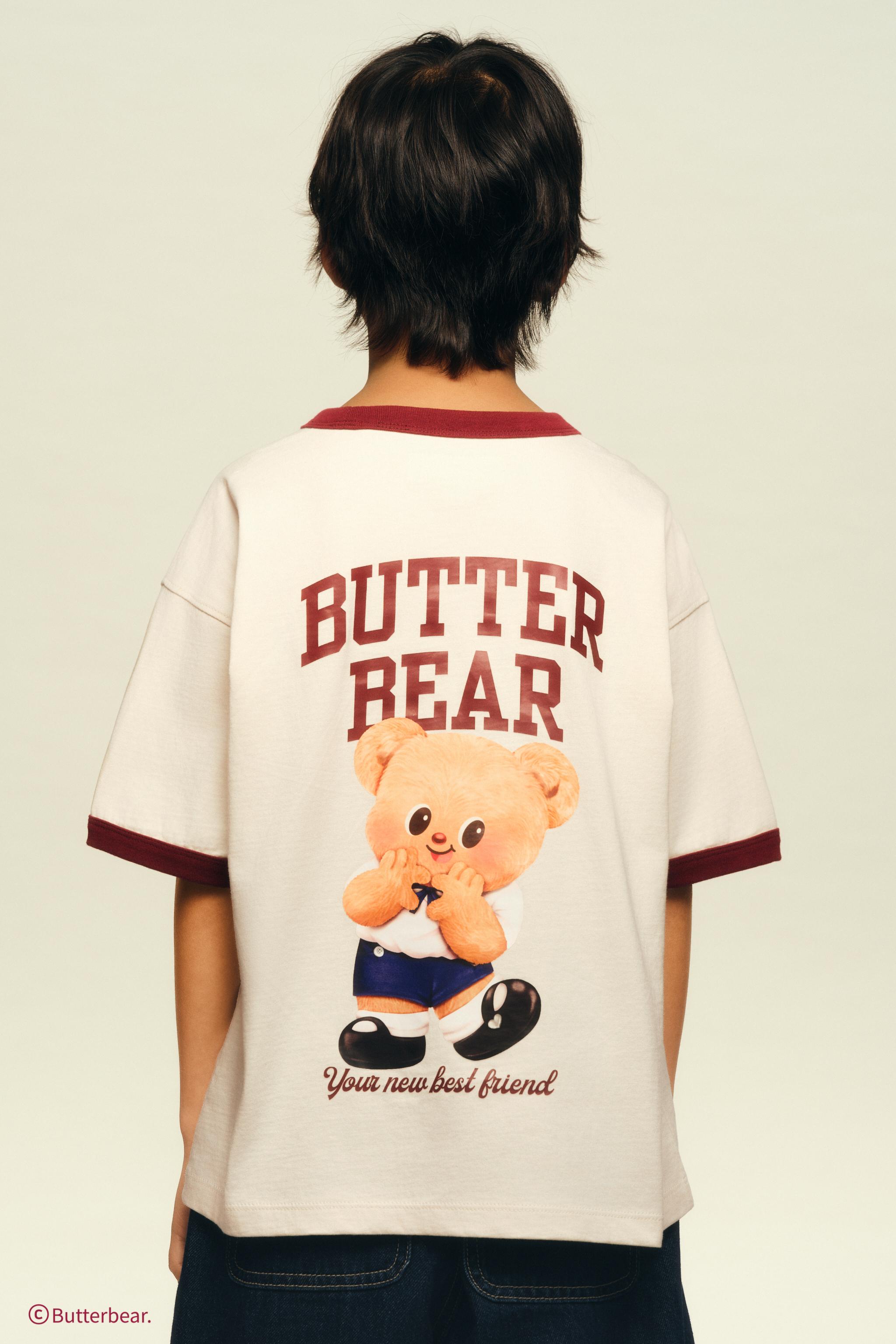 最終値下げ！Butterbear　Tシャツ BUTTERBEAR © PRINT T-SHIRT WITH CONTRAST TRIM - White | ZARA