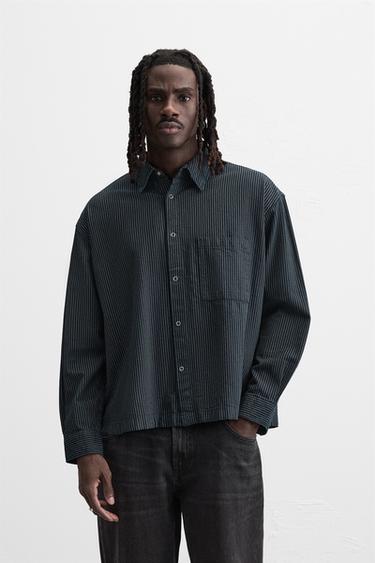 STRIPED DENIM SHIRT - Blue by Zara