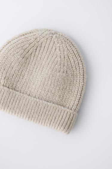 BASIC KNITTED BEANIE - Sand by Zara - Image 1
