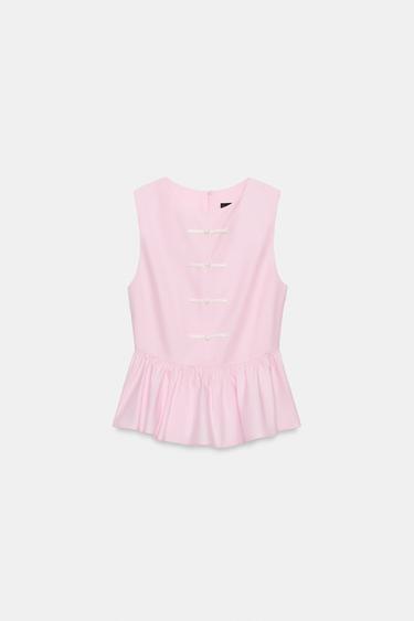 TOP PEPLUM ALAMARES - Rosa de Zara