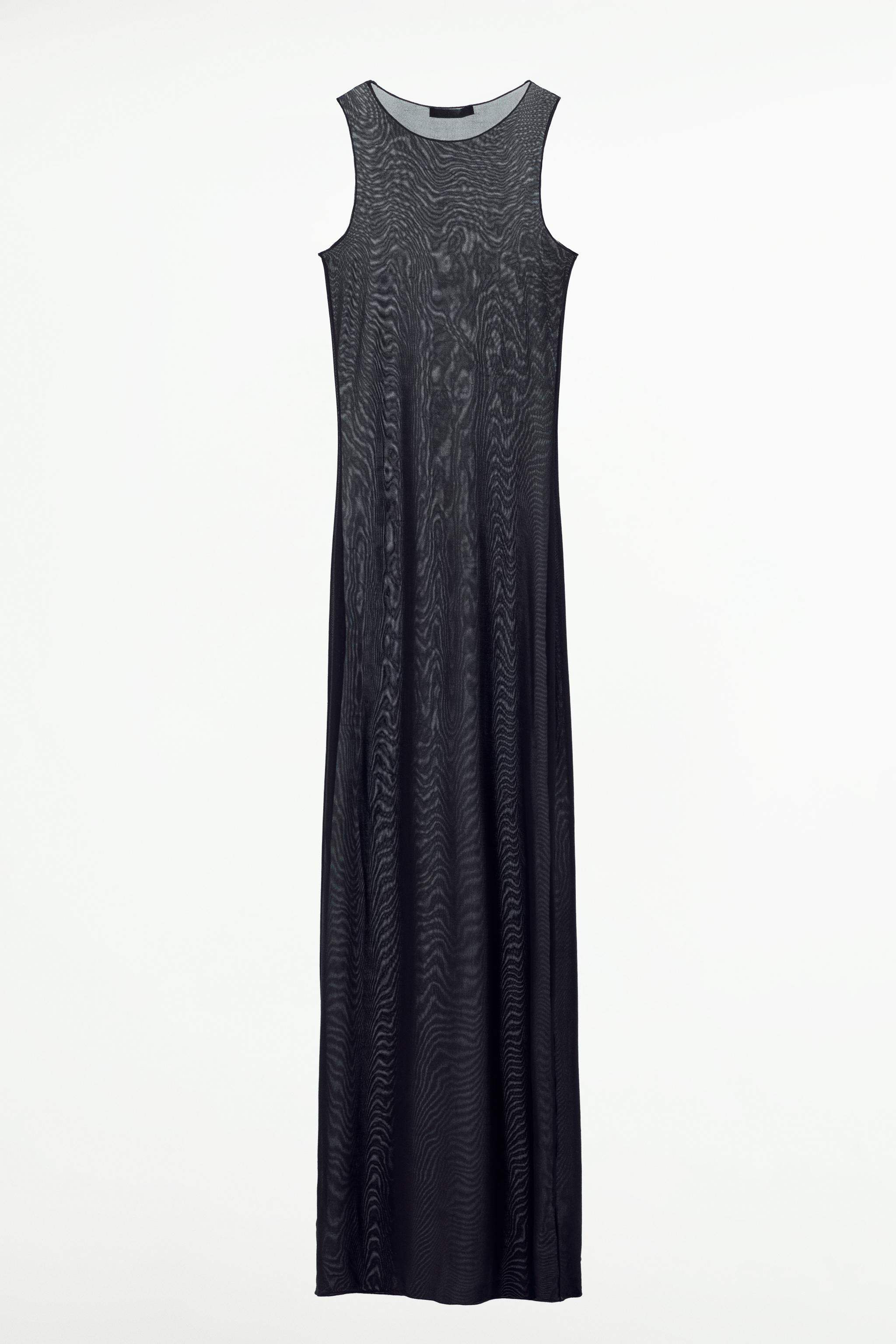 LONG SEMI-SHEER DRESS - Black | ZARA United Kingdom