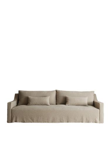 SOFA WITH REMOVABLE WASHED LINEN COVER – Világosbézs a ZARA-tól