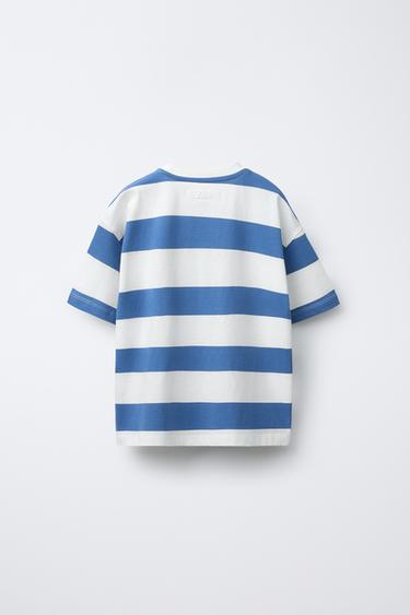 WIDE STRIPE T-SHIRT - Bluish by Zara - Image 1