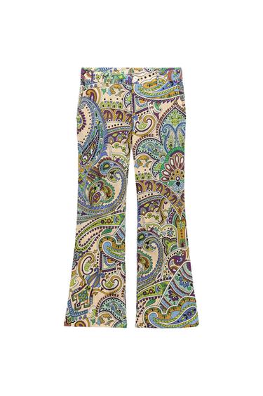 PRINTED FLARED TROUSERS