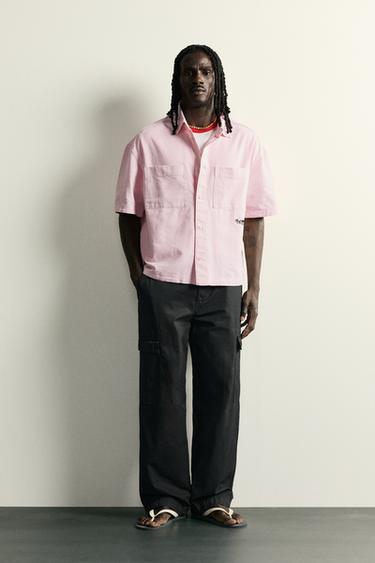 CHEMISE RELAXED FIT BIMATIÈRE - Rose de Zara