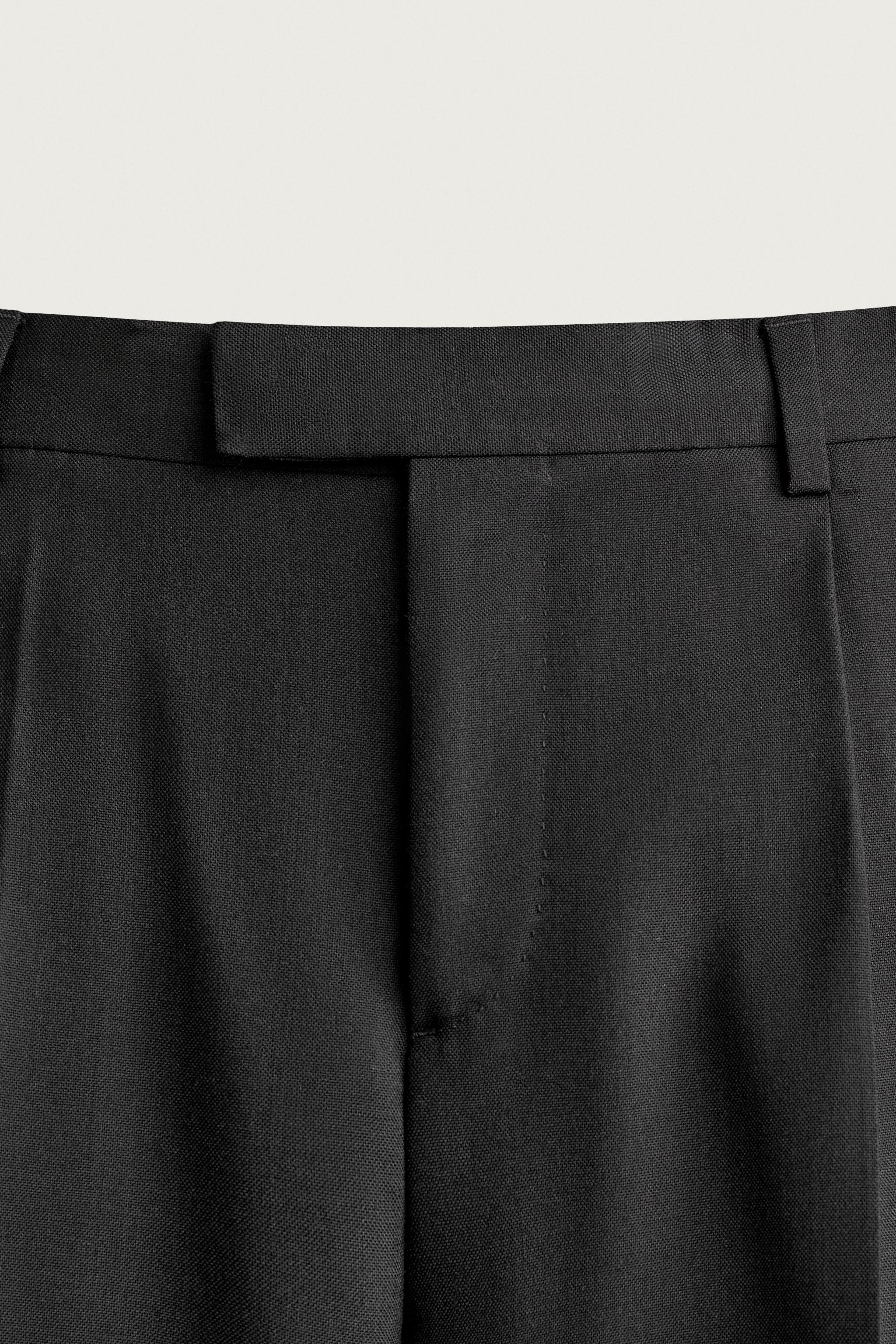 Мужские брюки Zara REGULAR FIT PLEATED TUXEDO PANTS — фото 7