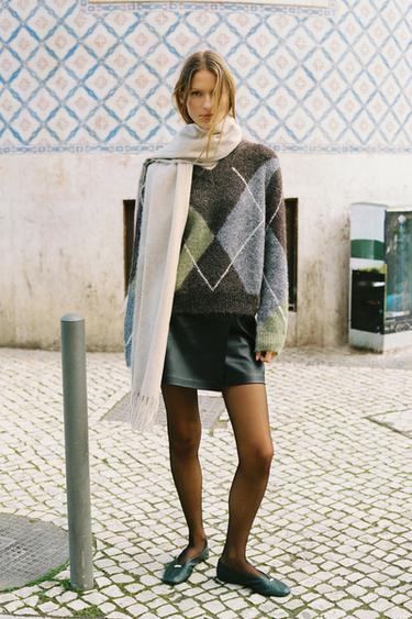 KUNSTLEDER-ROCKHOSE MIT WICKELOPTIK - Schwarz von Zara