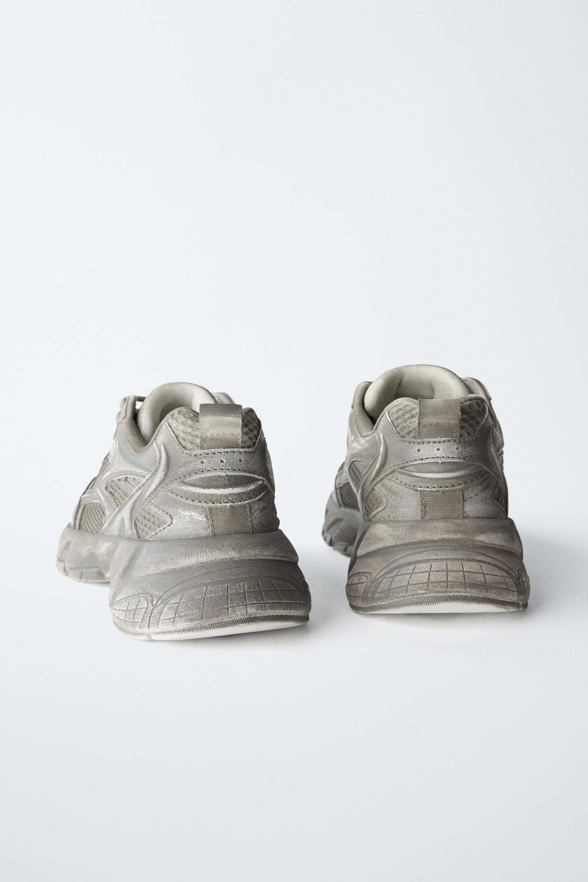 たかし WORN-EFFECT SNEAKERS - Gray | ZARA United States