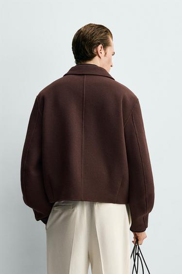 BLOUSON COUPE BOXY AVEC LAINE - Aubergine de Zara - Image 2
