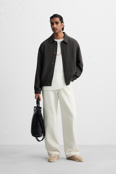 GEOMETRIC JACQUARD JACKET - Petrol blue by Zara - Image 0