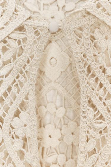 ZW COLLECTION CROCHET MINI DRESS - Beige by Zara - Image 8