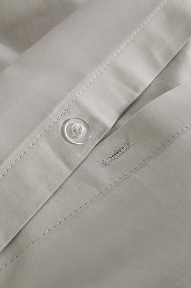 SATEEN DUVET COVER (300 THREAD COUNT) - Grey / Blue by Zara - Image 3