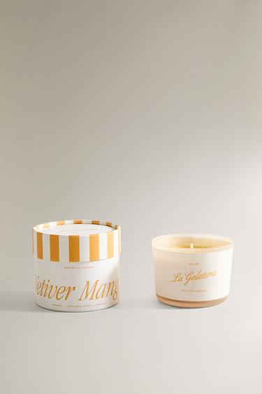 Zara (150 G) VETIVER MANGO SCENTED CANDLE - Orange