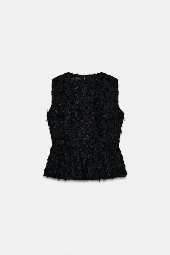 フリンジペプラムブラウス - ホワイト | ZARA Japan / 日本