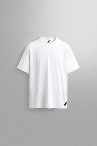 CAMISETA TÉCNICA MEZCLA ALGODÓN - Blanco de Zara