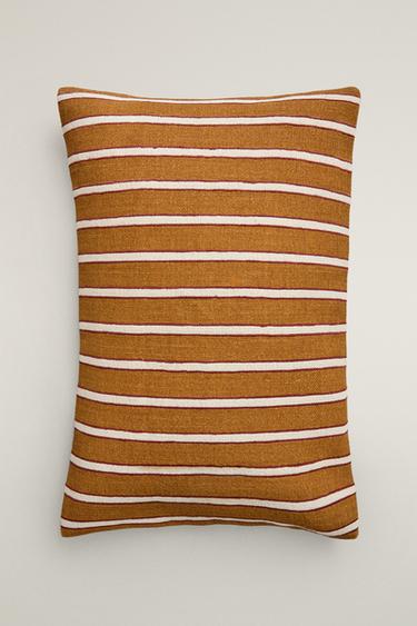 STRIPED CUSHION COVER - Mustard by Zara - Image 0