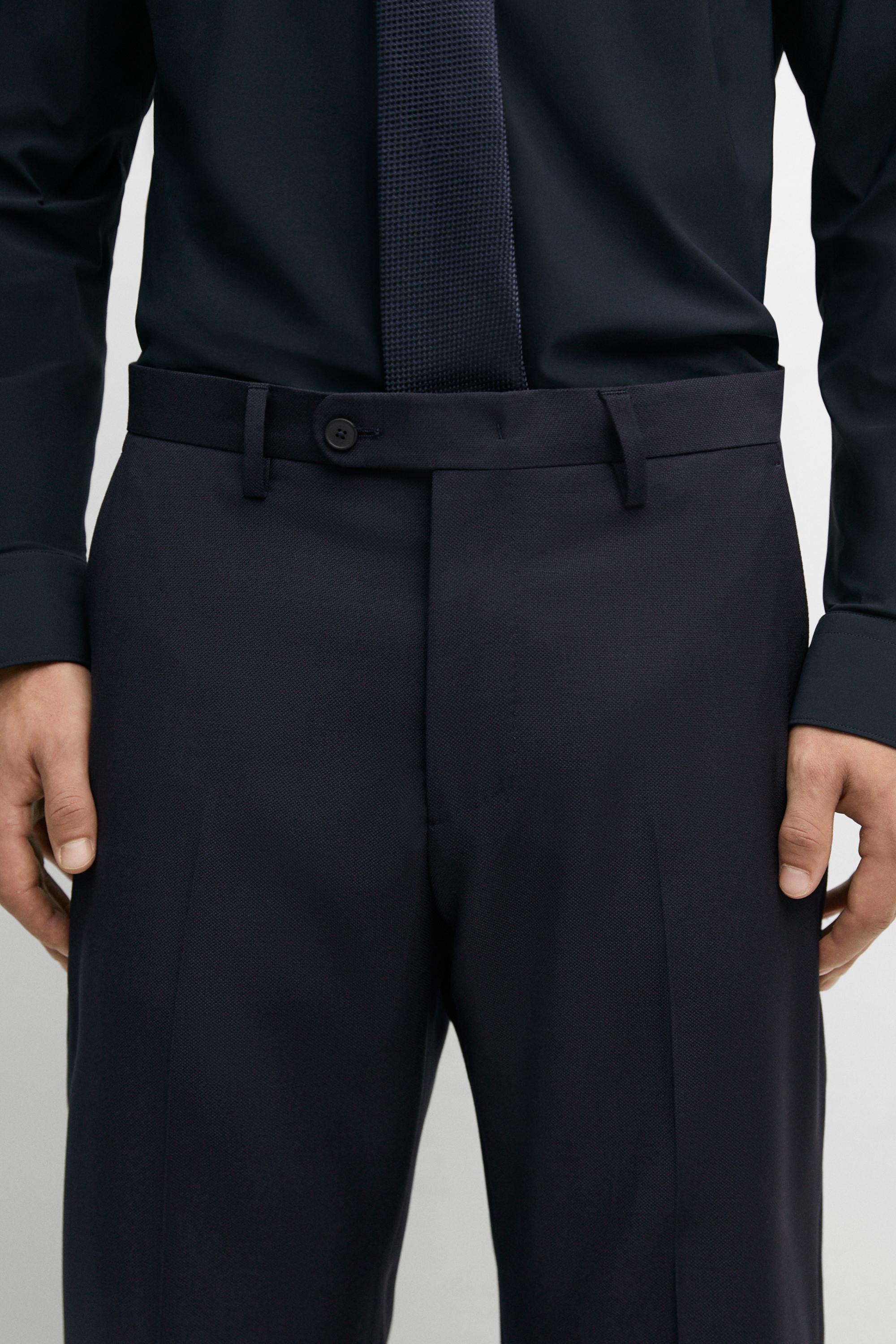 Textured suit pants — Navy blue
