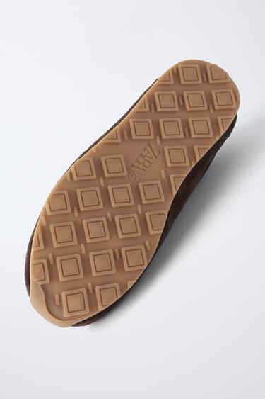 LEATHER TRAINERS - Brown by Zara - Image 6