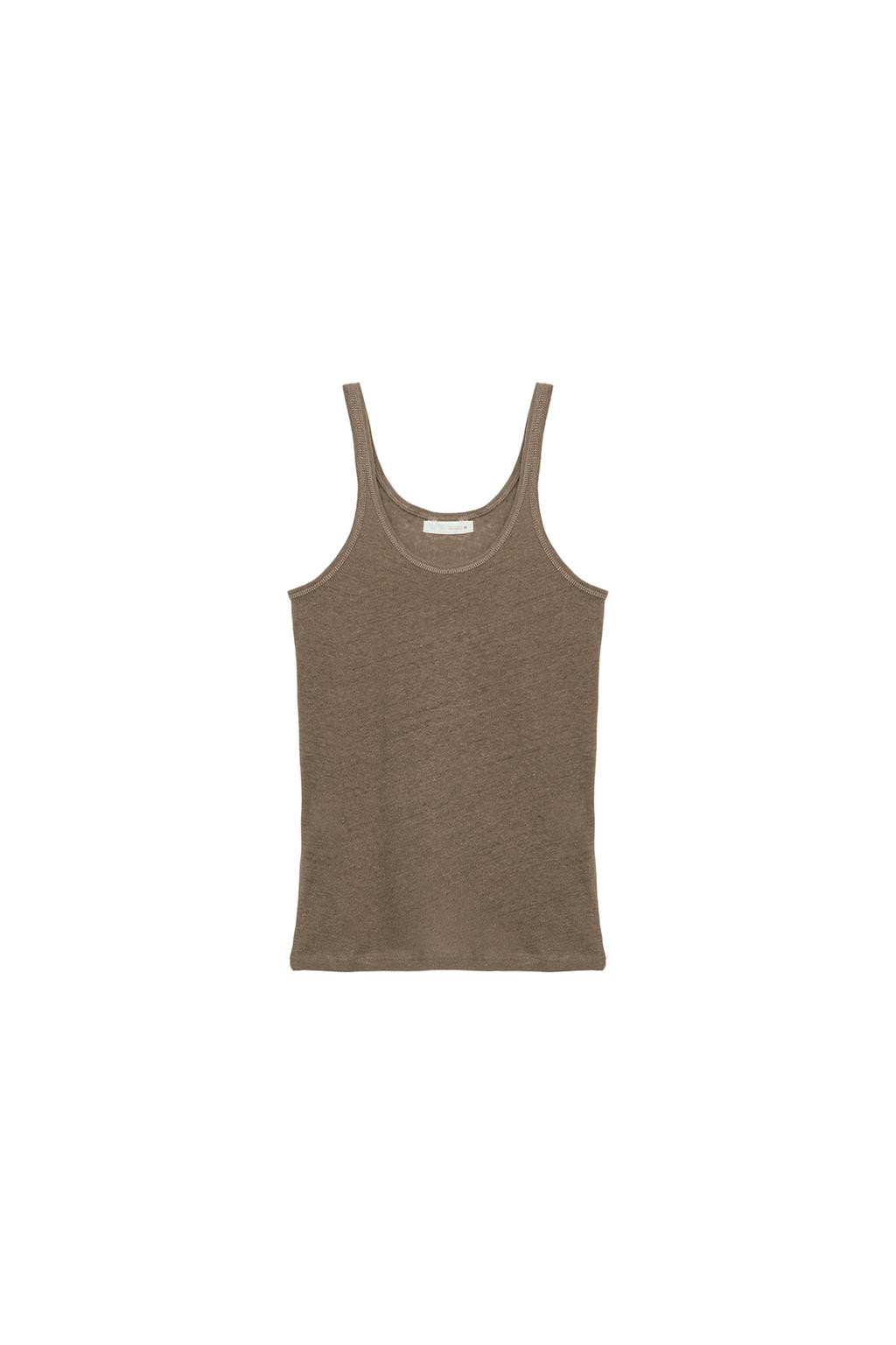 COTTON AND LINEN STRAP TOP - image 3