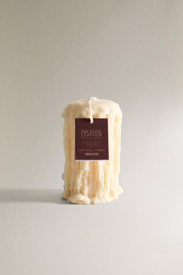 (365 G) INCENSE LEATHER SCENTED CANDLE - Bronze by Zara - Image 4