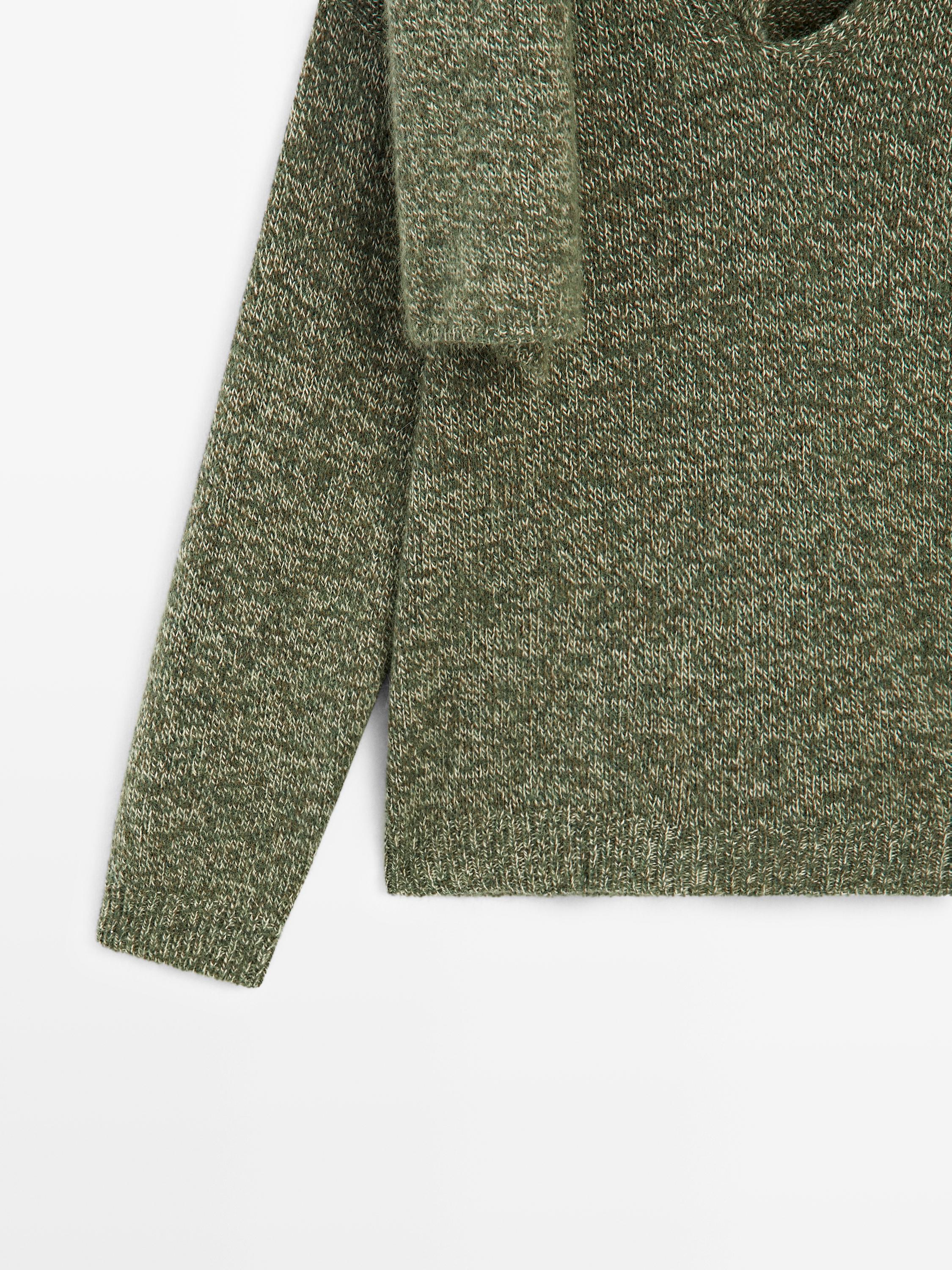 Flecked knit sweater with scarf - STUDIO