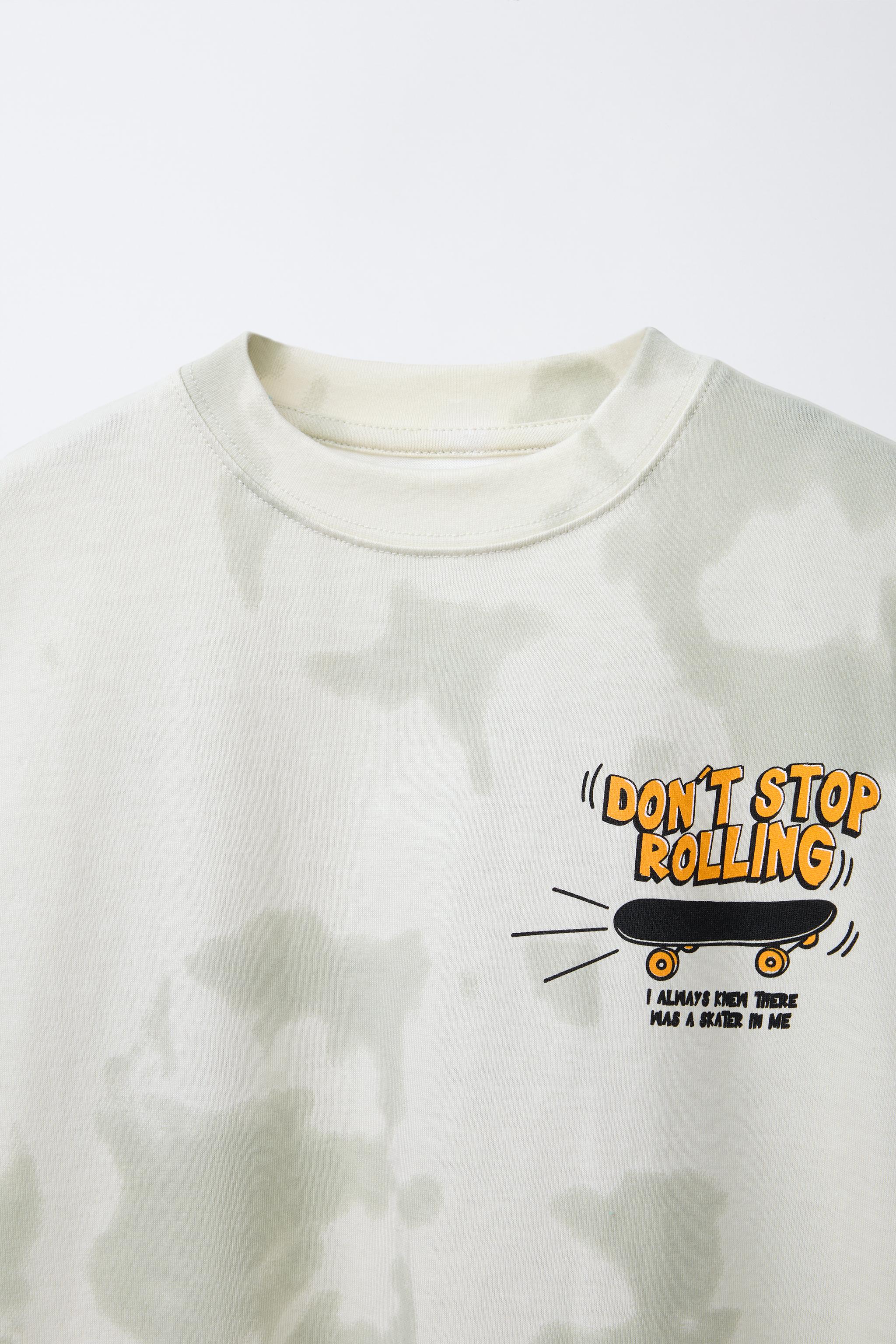 TIE-DYE SKATER PRINT T-SHIRT - Greens | ZARA United States