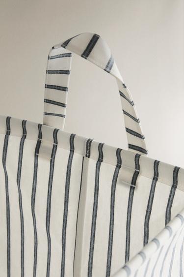 STRIPED LAUNDRY BASKET - Blue by Zara - Image 2